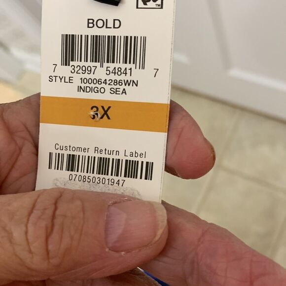 Ideology Size 3X long sleeve pullover black & blue lightweight top - Picture 5 of 11